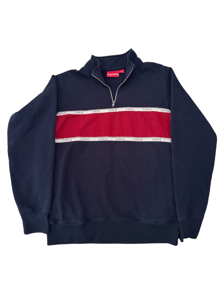 Supreme Tape Stripe Quarter Zip Sweater Ss17 Season Size Medium Vnds